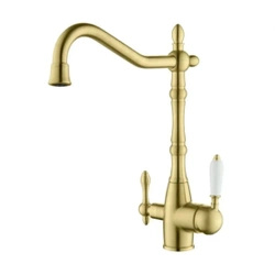 Blue Water Saxo Antyczny Mosiądz Trójdrożna bateria kuchenna