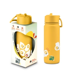 Brosky O. Żółty bidon na wodę ze słomką 550 ml