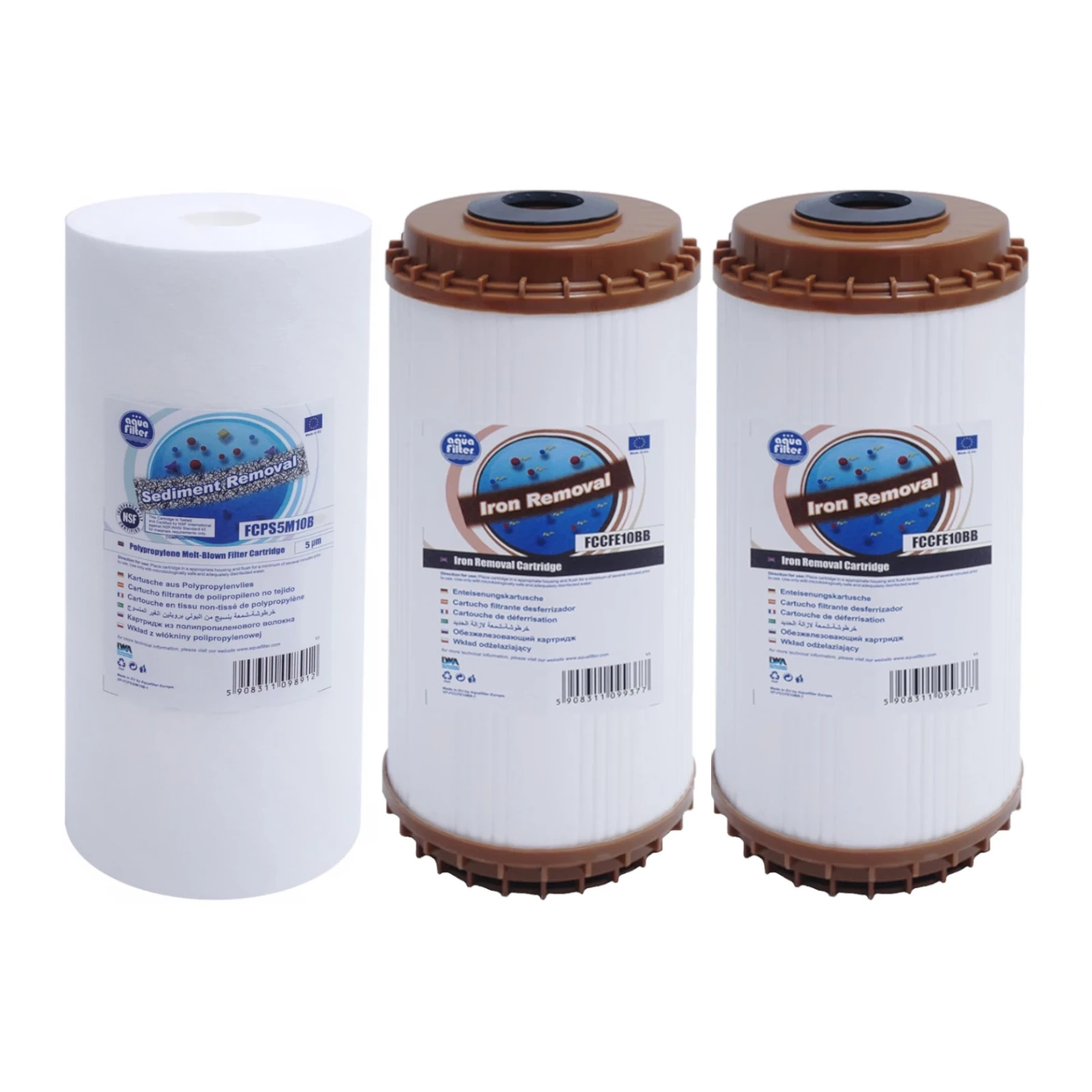 Aquafilter HHBB10B Komplet 3 redukujących wkładów do systemu filtrowania wody