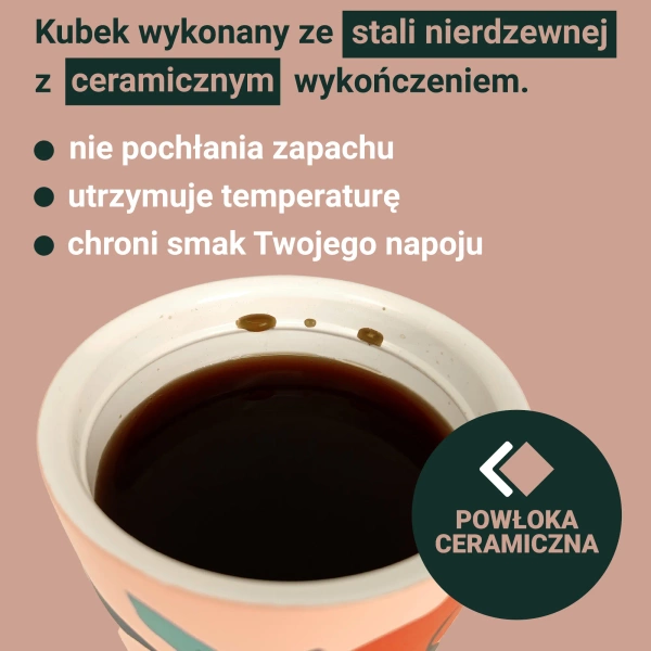 Coffee Format Niebieski kubek termiczny z motywem abstrakcyjnym 350 ml
