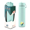 Brosky Abstract Miętowa stalowa butelka termiczna ze słomką 680 ml