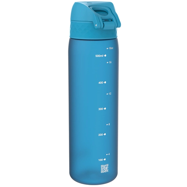 ION8 Niebieska butelka na wodę ze słomką i miarką motywacyjną 500 ml
