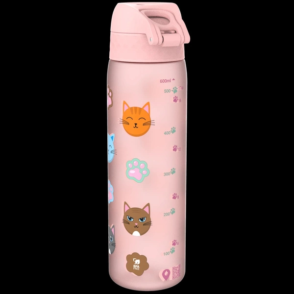 ION8 Różowa butelka na wodę w kotki 500 ml